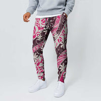 Tarona Tahiti Tiare Monstera Jogger Pants Polynesian Pattern Curve Style - Polynesian Pride
