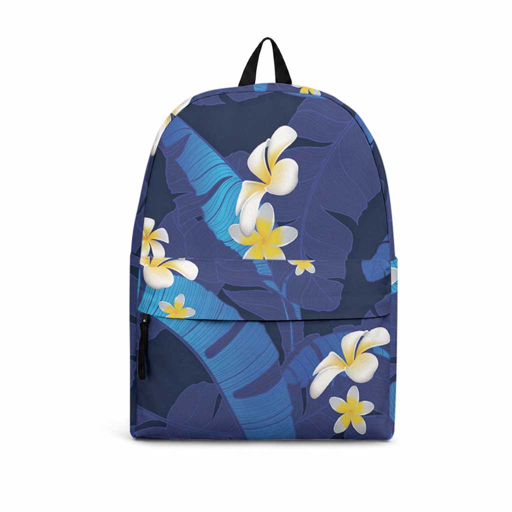 Teal Purple Banana Leaf Hawaii Backpack Lau Maia Plumeria Tropical Summer Vibes LT14 Teal Purple - Polynesian Pride