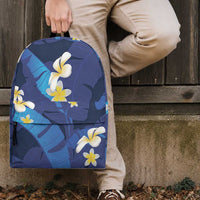 Teal Purple Banana Leaf Hawaii Backpack Lau Maia Plumeria Tropical Summer Vibes LT14 - Polynesian Pride