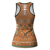 Terracotta Batik Papua-inspired Pattern Hollow Tank Top - Polynesian Pride