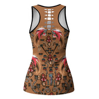 Terracotta Bird of Batik Papua Hollow Tank Top Exotic Natural Wealth of Papua LT9 - Polynesian Pride