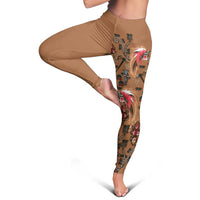 Terracotta Bird of Batik Papua Leggings Exotic Natural Wealth of Papua LT9 - Polynesian Pride