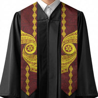 Tonga High School Graduation Stole Traditional Ngatu and Polynesian Pattern