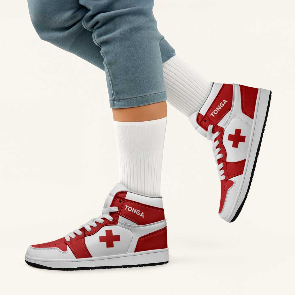 Tonga High Sneakers AJ1 Coat Of Arms Flag Inspired LT05 - Polynesian Pride