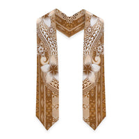 Tonga Kupesi Ngatu Graduation Stole Vintage Brown Plumeria