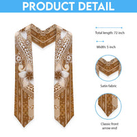 Tonga Kupesi Ngatu Graduation Stole Vintage Brown Plumeria
