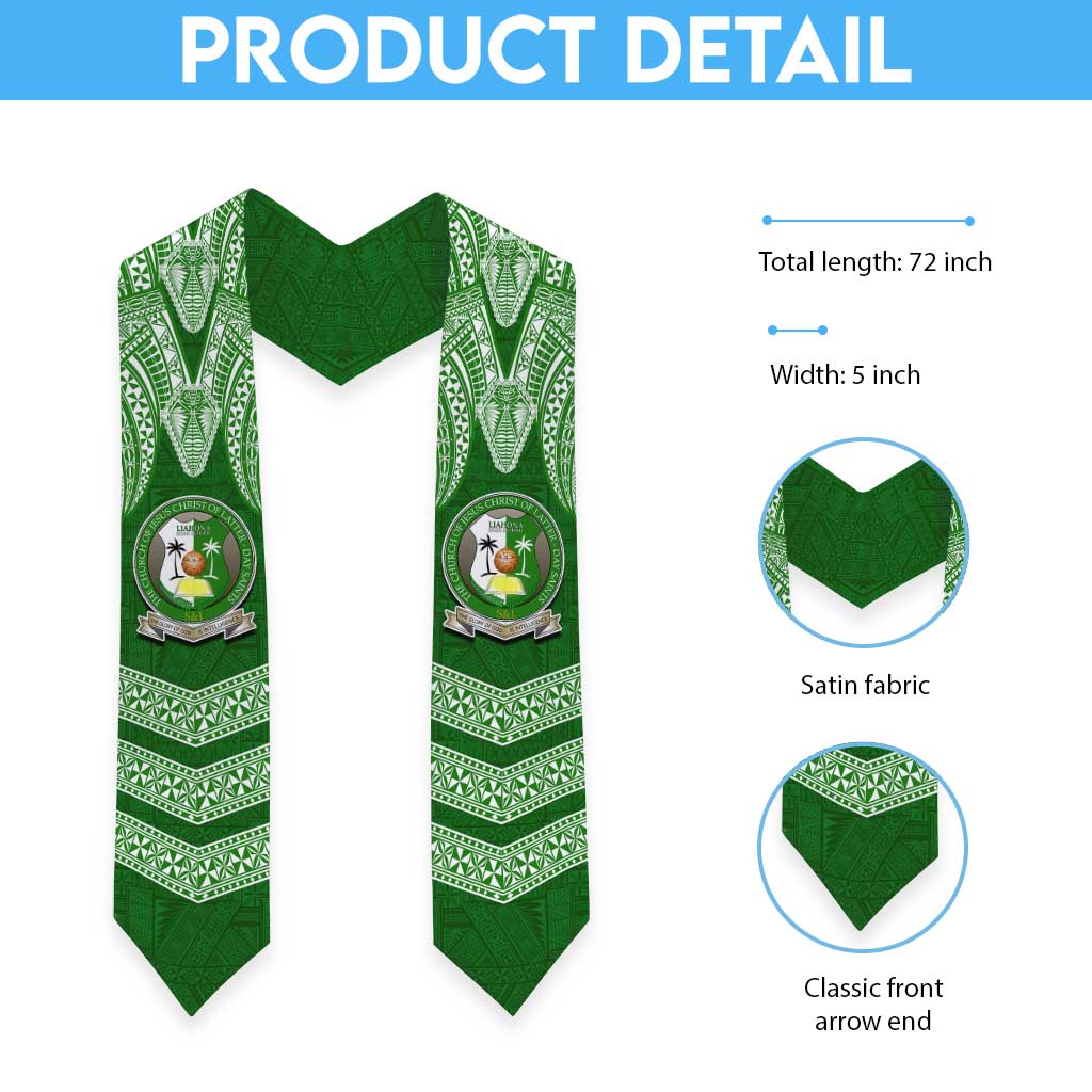 Tonga Liahona High School Graduation Stole Traditional Ngatu and Polynesian Pattern