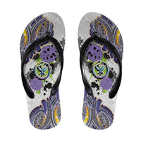 Traditional Art Hawaiian Kakau Tattoos Flip Flops Graffiti Style LT03 White - Polynesian Pride