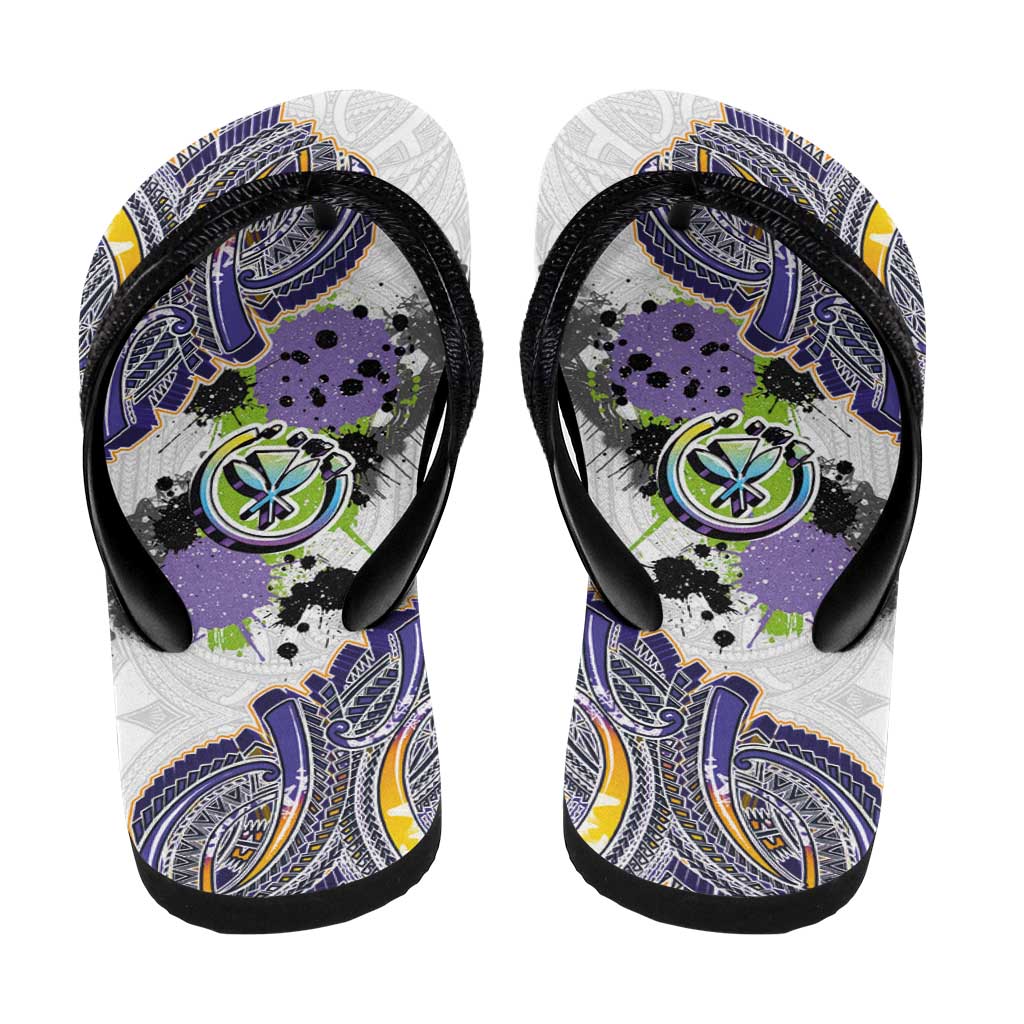 Traditional Art Hawaiian Kakau Tattoos Flip Flops Graffiti Style LT03 - Polynesian Pride