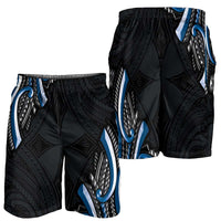 Traditional Art Hawaiian Kakau Tattoos Shorts for Men Blue Color - Polynesian Pride