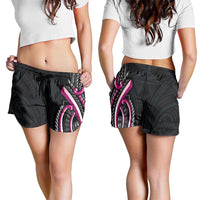 Traditional Art Hawaiian Kakau Tattoos Shorts for Women Pink Color LT03 - Polynesian Pride