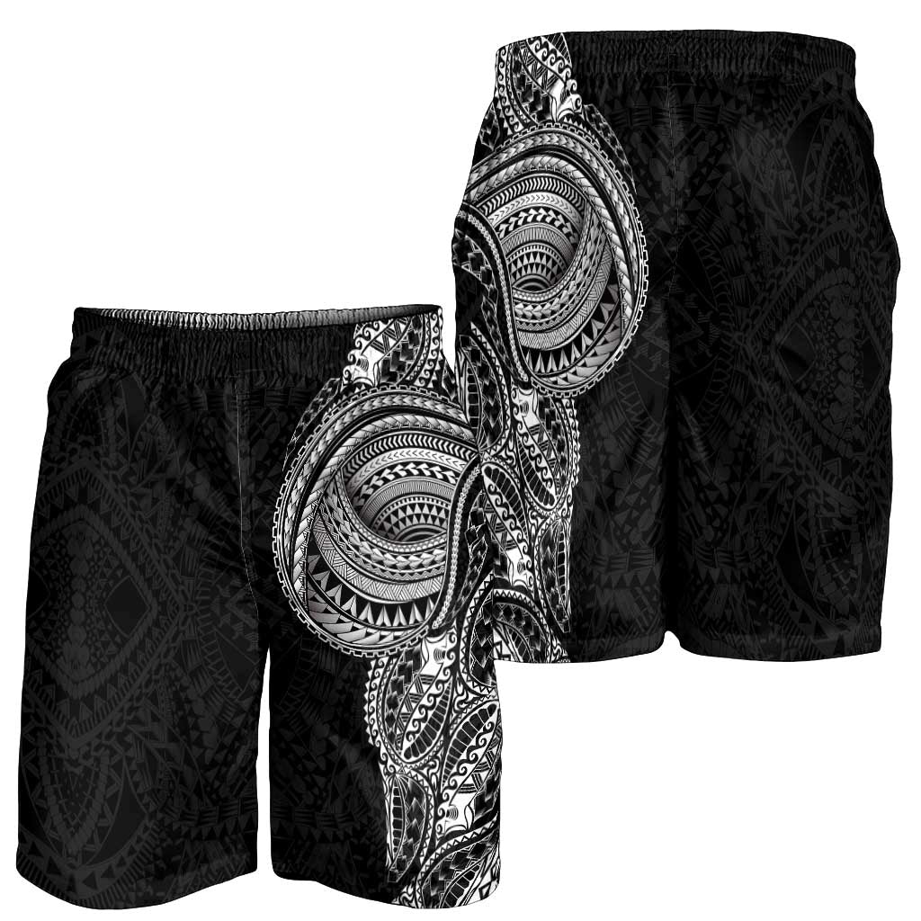 Traditional Polynesian Art Tattoos Shorts for Men Black Color LT03 - Polynesian Pride