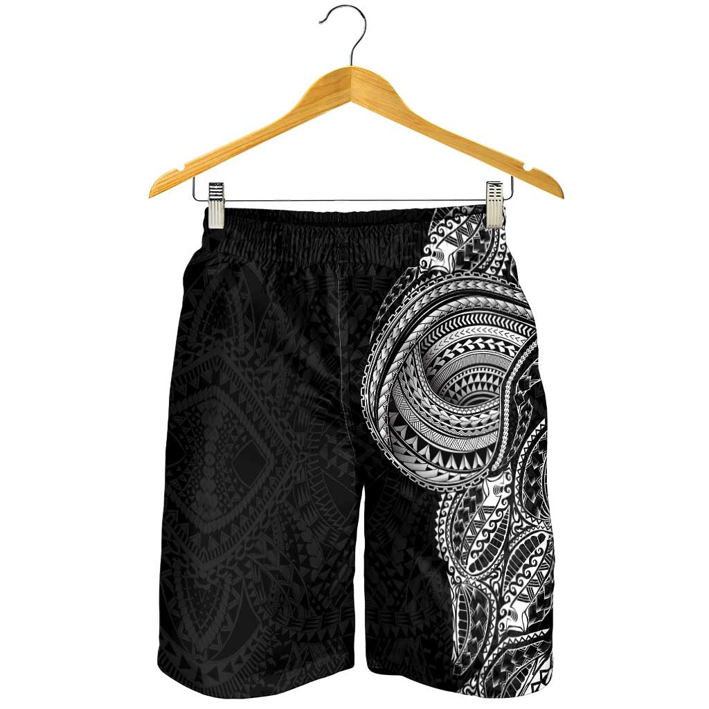 Traditional Polynesian Art Tattoos Shorts for Men Black Color LT03 - Polynesian Pride