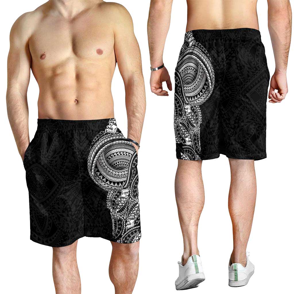 Traditional Polynesian Art Tattoos Shorts for Men Black Color LT03 - Polynesian Pride
