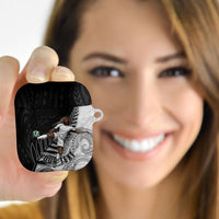 Personalized New Zealand Football AirPods Case Kiwi Mascot with Silver Fern - Maori Tribal Tattoo Art TS04 - Polynesian Pride