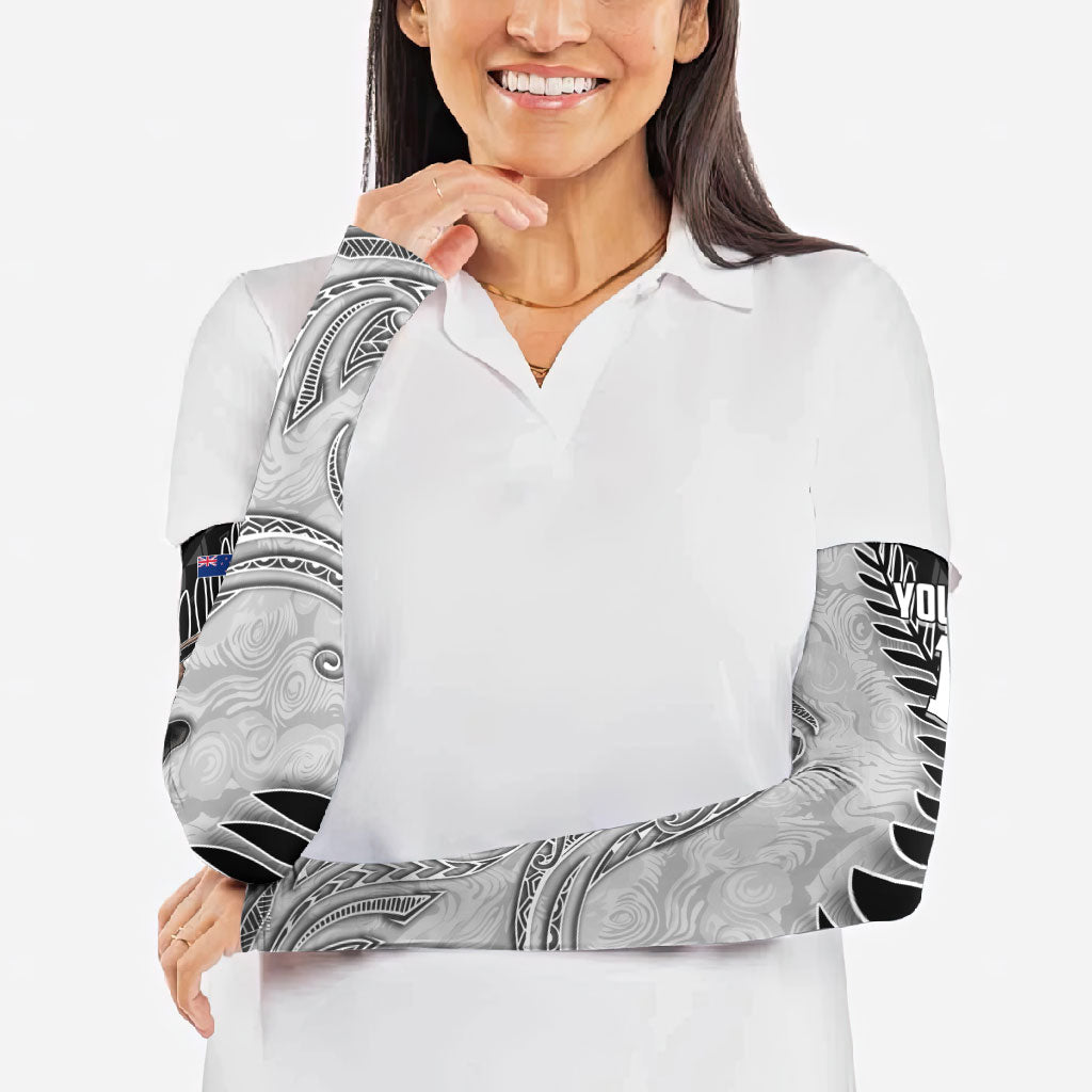 Personalized New Zealand Football Arm Sleeves Kiwi Mascot with Silver Fern - Maori Tribal Tattoo Art TS04 - Polynesian Pride