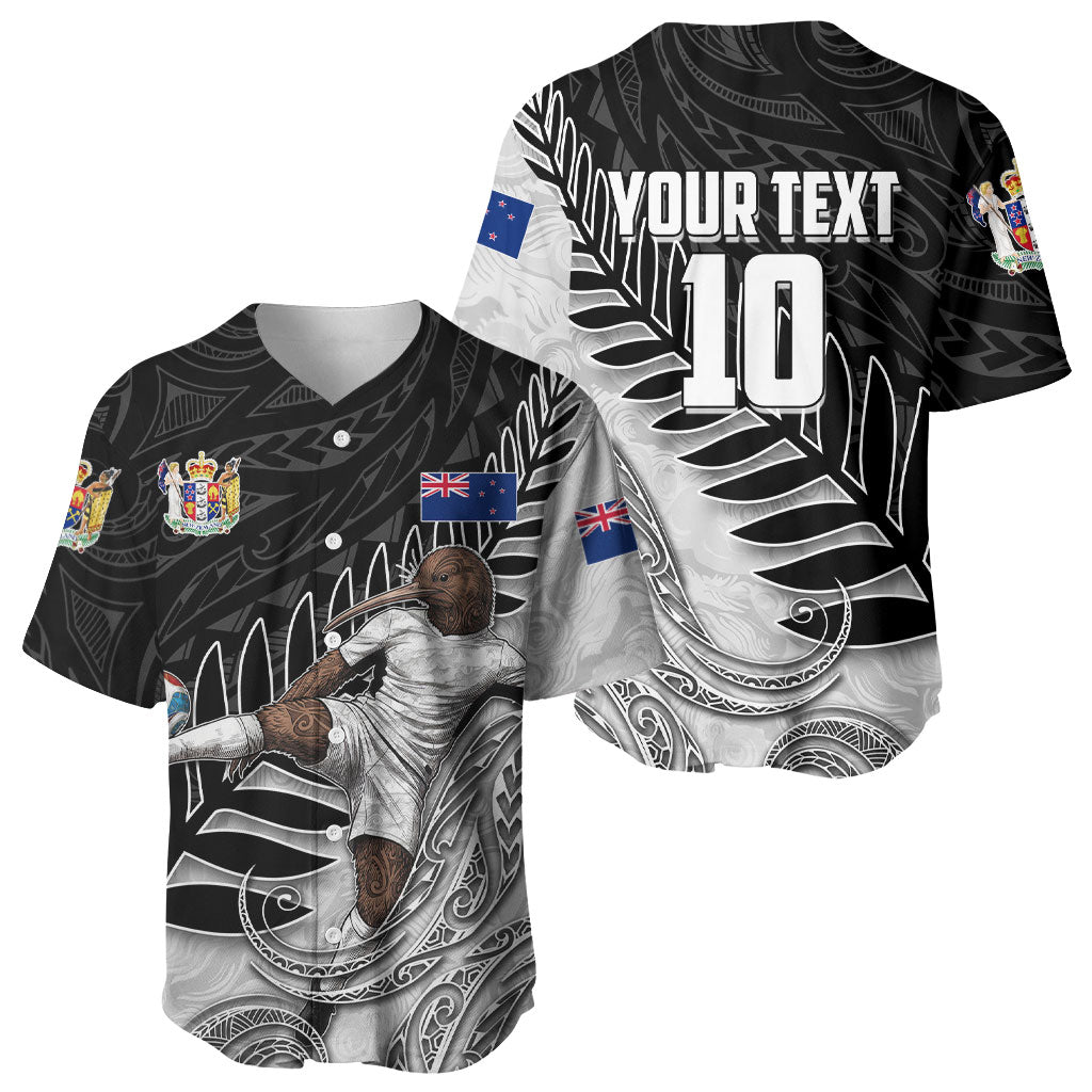 Personalized New Zealand Football Baseball Jersey Kiwi Mascot with Silver Fern - Maori Tribal Tattoo Art TS04 - Polynesian Pride