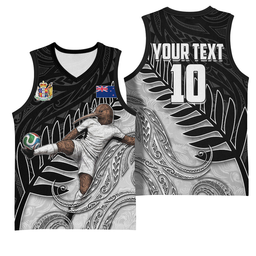 Personalized New Zealand Football Basketball Jersey Kiwi Mascot with Silver Fern - Maori Tribal Tattoo Art TS04 - Polynesian Pride