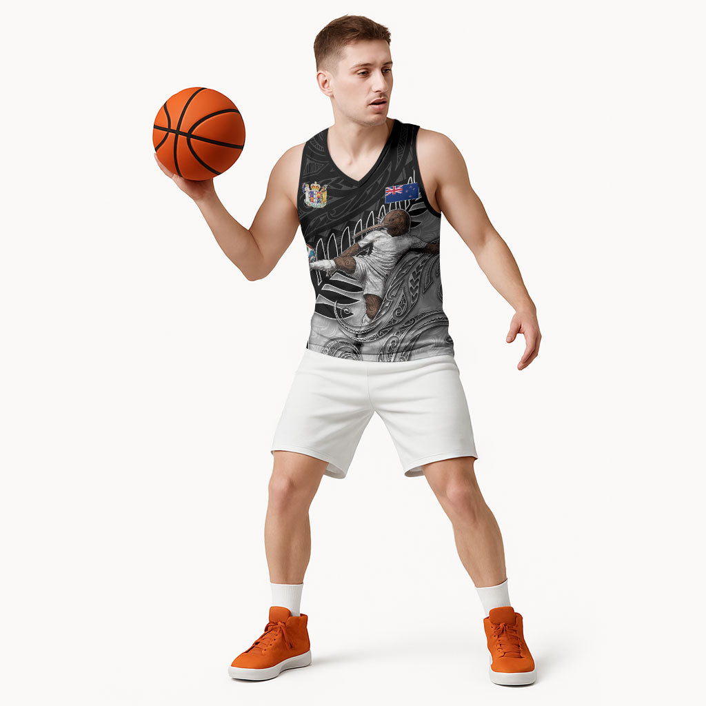 Personalized New Zealand Football Basketball Jersey Kiwi Mascot with Silver Fern - Maori Tribal Tattoo Art TS04 - Polynesian Pride