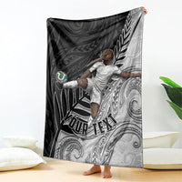 Personalized New Zealand Football Blanket Kiwi Mascot with Silver Fern - Maori Tribal Tattoo Art TS04 - Polynesian Pride