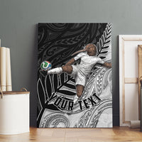 Personalized New Zealand Football Canvas Wall Art Kiwi Mascot with Silver Fern - Maori Tribal Tattoo Art TS04 - Polynesian Pride
