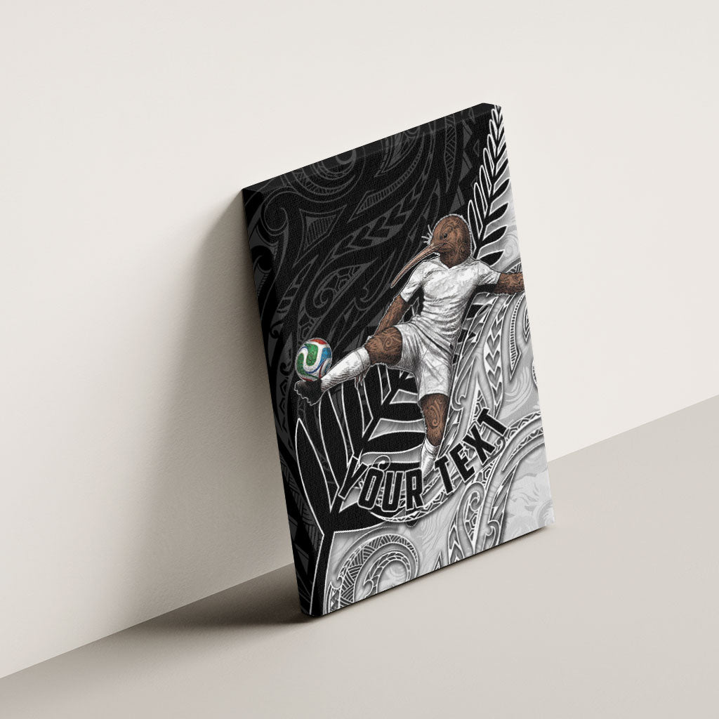 Personalized New Zealand Football Canvas Wall Art Kiwi Mascot with Silver Fern - Maori Tribal Tattoo Art TS04 - Polynesian Pride