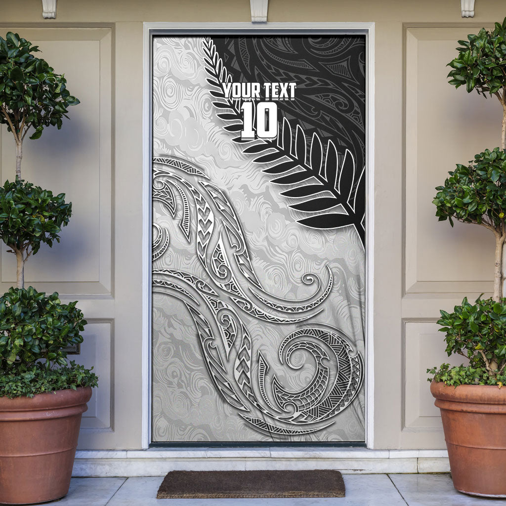 Personalized New Zealand Football Door Cover Kiwi Mascot with Silver Fern - Maori Tribal Tattoo Art