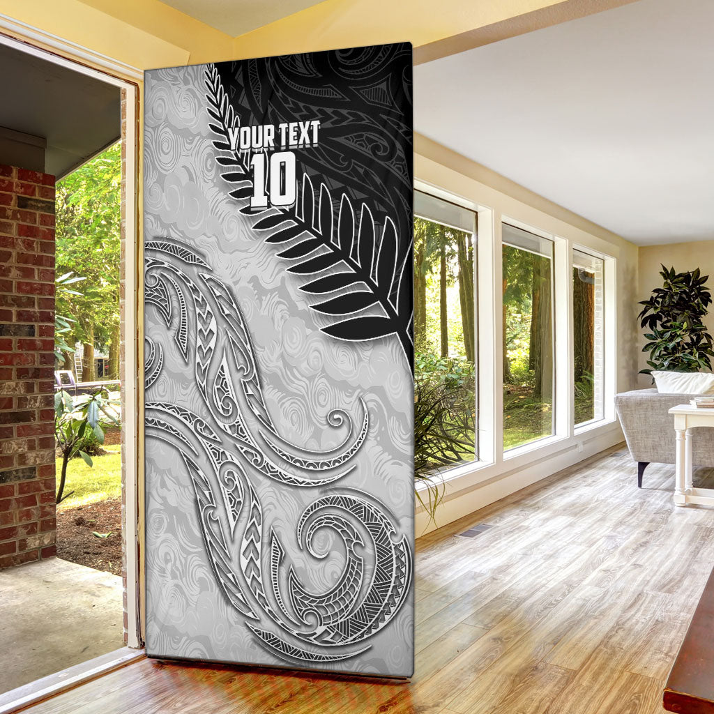 Personalized New Zealand Football Door Cover Kiwi Mascot with Silver Fern - Maori Tribal Tattoo Art TS04 - Polynesian Pride