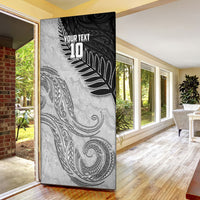 Personalized New Zealand Football Door Cover Kiwi Mascot with Silver Fern - Maori Tribal Tattoo Art TS04 - Polynesian Pride