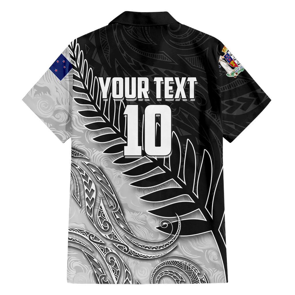 Personalized New Zealand Football Family Matching Off The Shoulder Long Sleeve Dress and Hawaiian Shirt Kiwi Mascot with Silver Fern - Maori Tribal Tattoo Art TS04 - Polynesian Pride