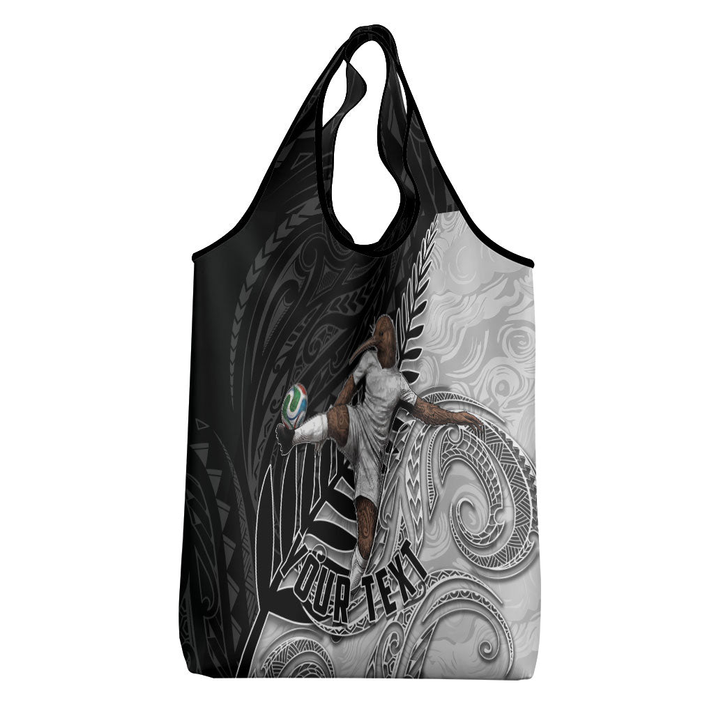 Personalized New Zealand Football Grocery Bag Kiwi Mascot with Silver Fern - Maori Tribal Tattoo Art TS04 - Polynesian Pride