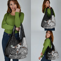 Personalized New Zealand Football Grocery Bag Kiwi Mascot with Silver Fern - Maori Tribal Tattoo Art TS04 - Polynesian Pride