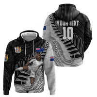 Personalized New Zealand Football Hoodie Kiwi Mascot with Silver Fern - Maori Tribal Tattoo Art TS04 - Polynesian Pride