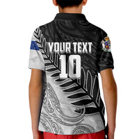 Personalized New Zealand Football Kid Polo Shirt Kiwi Mascot with Silver Fern - Maori Tribal Tattoo Art TS04 - Polynesian Pride