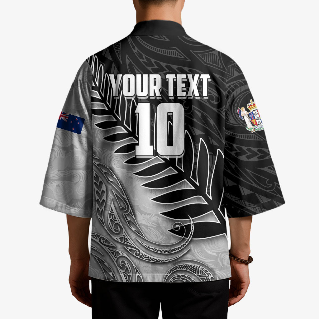 Personalized New Zealand Football Kimono Kiwi Mascot with Silver Fern - Maori Tribal Tattoo Art TS04 - Polynesian Pride