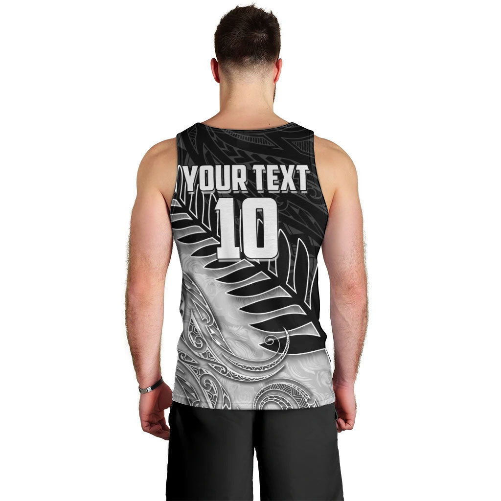Personalized New Zealand Football Men Tank Top Kiwi Mascot with Silver Fern - Maori Tribal Tattoo Art TS04 - Polynesian Pride