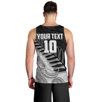 Personalized New Zealand Football Men Tank Top Kiwi Mascot with Silver Fern - Maori Tribal Tattoo Art TS04 - Polynesian Pride