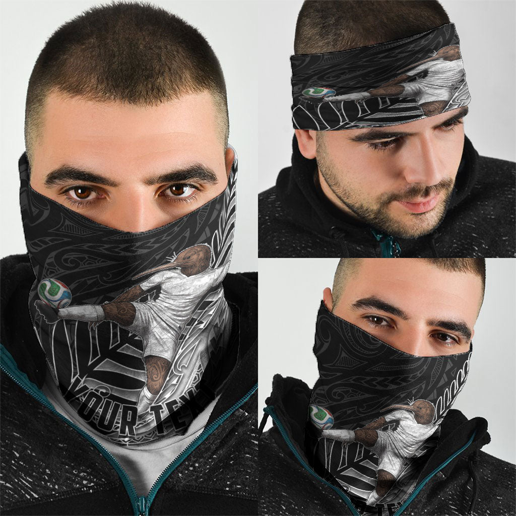 Personalized New Zealand Football Neck Gaiter Kiwi Mascot with Silver Fern - Maori Tribal Tattoo Art TS04 - Polynesian Pride