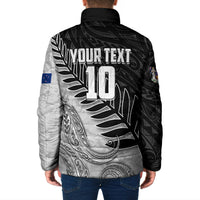 Personalized New Zealand Football Padded Jacket Kiwi Mascot with Silver Fern - Maori Tribal Tattoo Art TS04 - Polynesian Pride