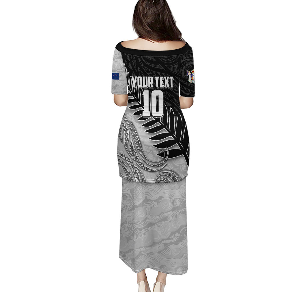 Personalized New Zealand Football Puletasi Kiwi Mascot with Silver Fern - Maori Tribal Tattoo Art TS04 - Polynesian Pride