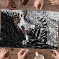 Personalized New Zealand Football Puzzle Kiwi Mascot with Silver Fern - Maori Tribal Tattoo Art TS04 - Polynesian Pride