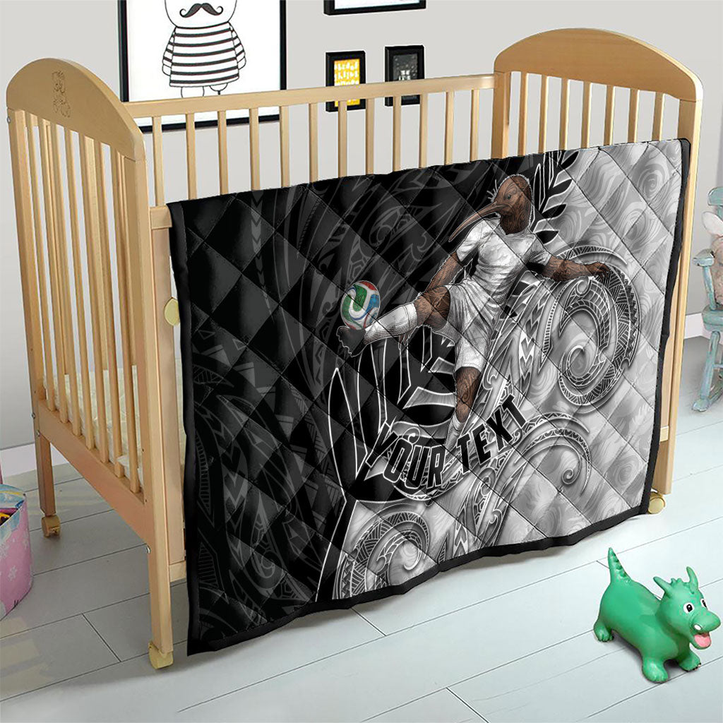 Personalized New Zealand Football Quilt Kiwi Mascot with Silver Fern - Maori Tribal Tattoo Art TS04 - Polynesian Pride