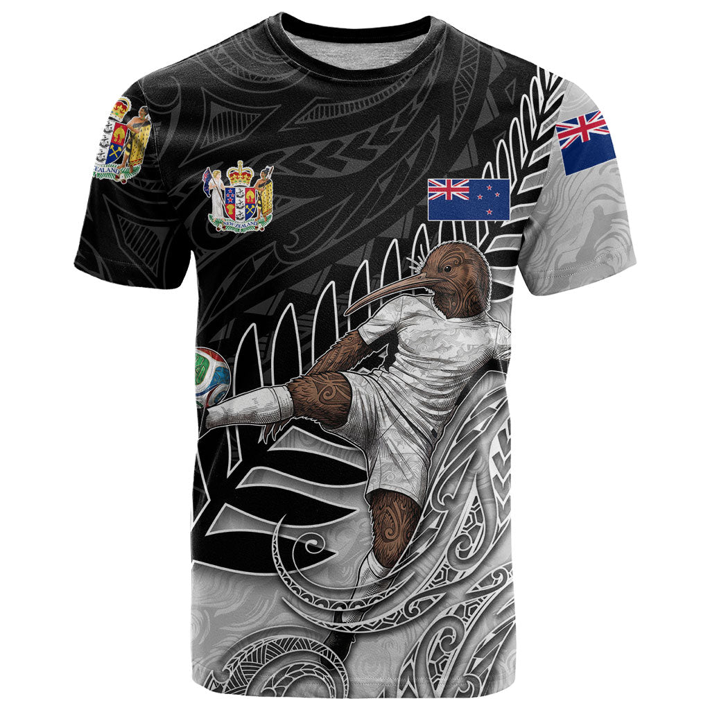 Personalized New Zealand Football T Shirt Kiwi Mascot with Silver Fern - Maori Tribal Tattoo Art