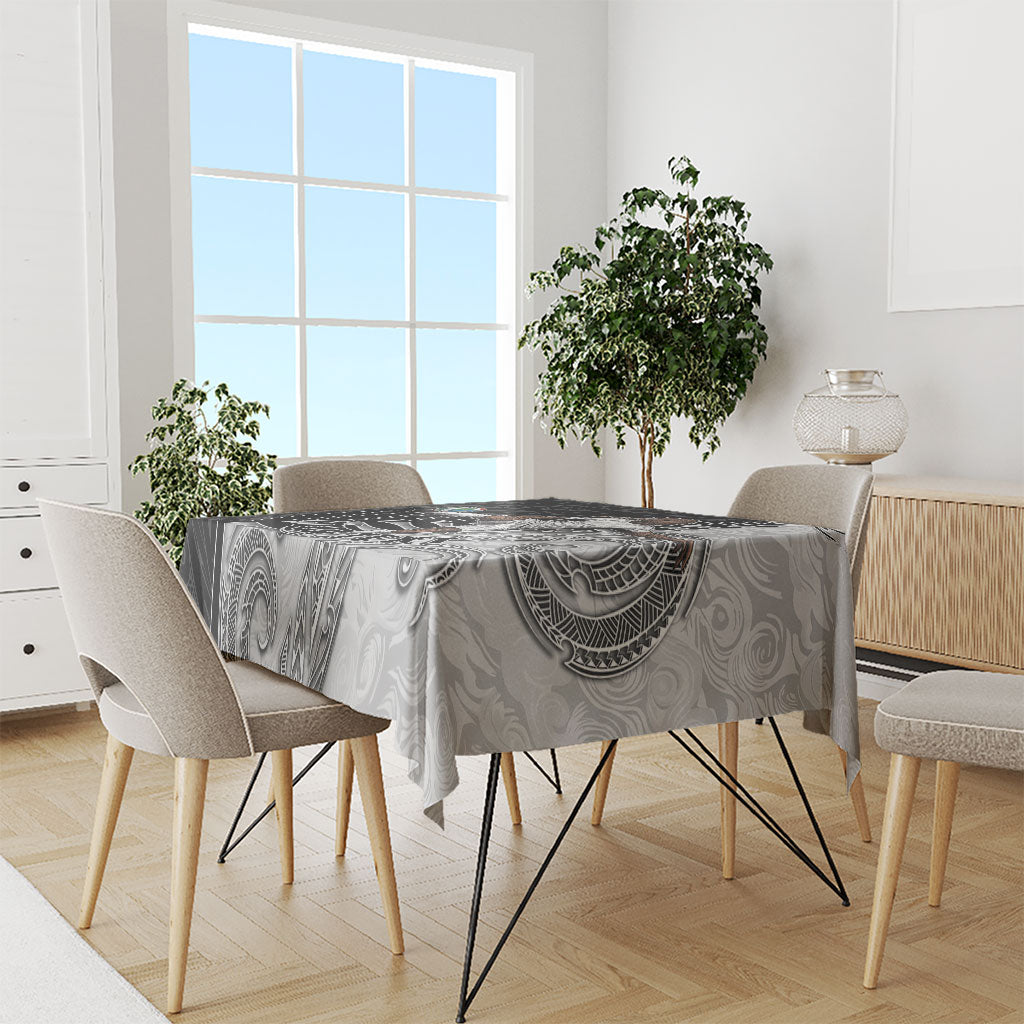 Personalized New Zealand Football Tablecloth Kiwi Mascot with Silver Fern - Maori Tribal Tattoo Art TS04 - Polynesian Pride