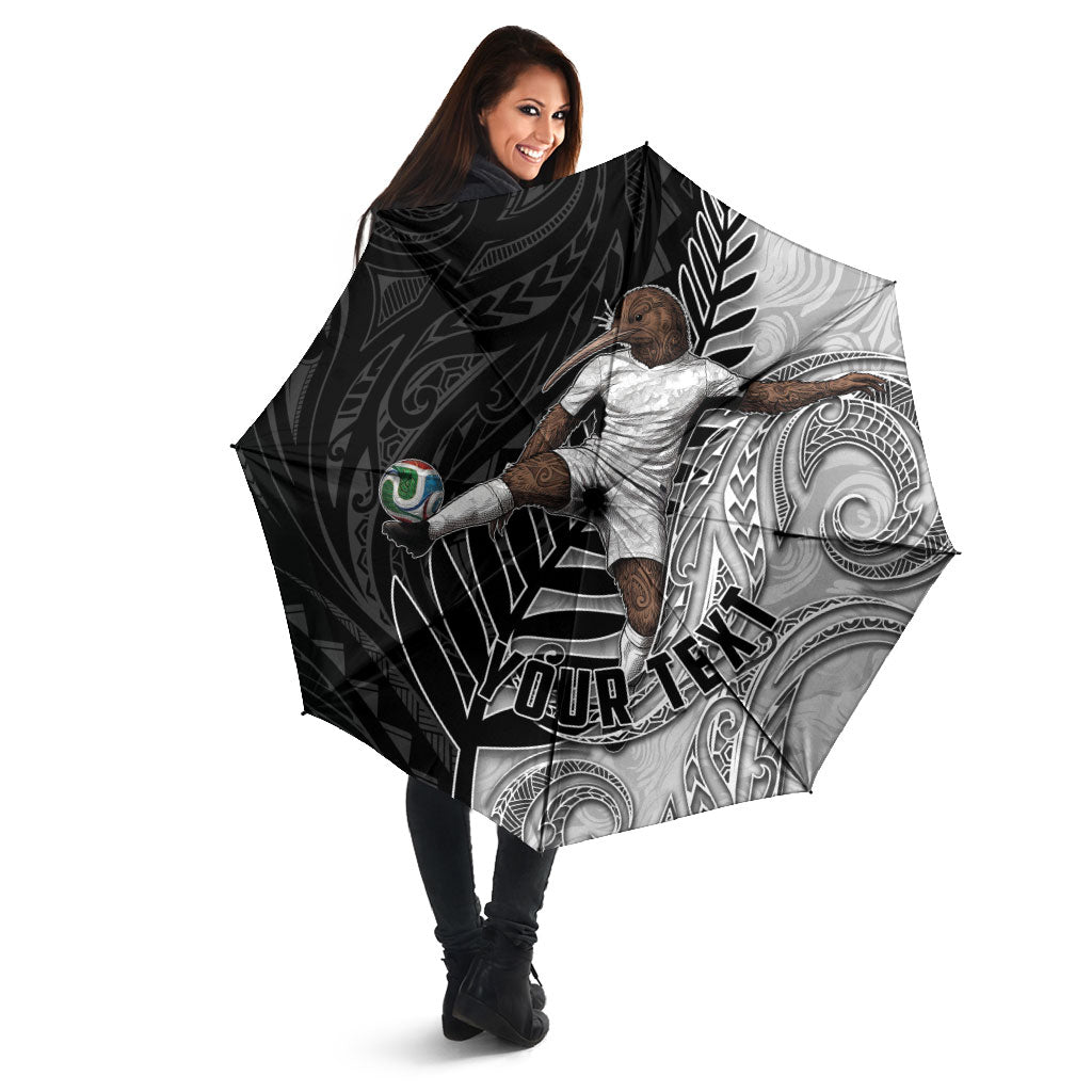 Personalized New Zealand Football Umbrella Kiwi Mascot with Silver Fern - Maori Tribal Tattoo Art TS04 - Polynesian Pride