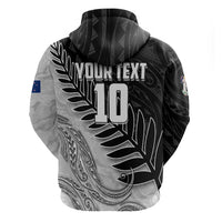 Personalized New Zealand Football Zip Hoodie Kiwi Mascot with Silver Fern - Maori Tribal Tattoo Art TS04 - Polynesian Pride