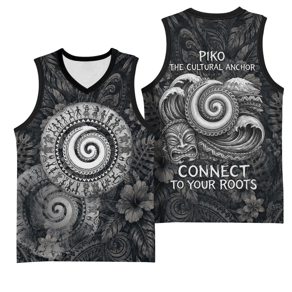 Hawaiian Piko Basketball Jersey Cultural Anchor Connect Your Roots Ocean Waves TS04 - Polynesian Pride
