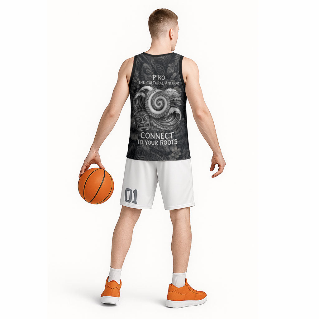 Hawaiian Piko Basketball Jersey Cultural Anchor Connect Your Roots Ocean Waves TS04 - Polynesian Pride