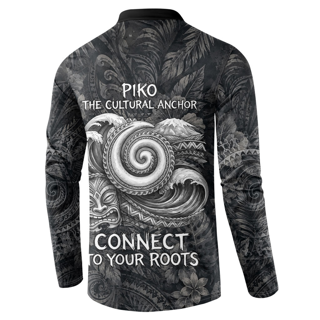 Hawaiian Piko Button Sweatshirt Cultural Anchor Connect Your Roots Ocean Waves TS04 - Polynesian Pride