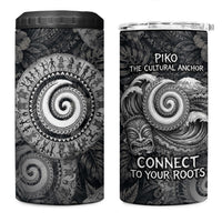Hawaiian Piko 4 in 1 Can Cooler Tumbler Cultural Anchor Connect Your Roots Ocean Waves TS04 One Size: 16 oz Black Grey - Polynesian Pride